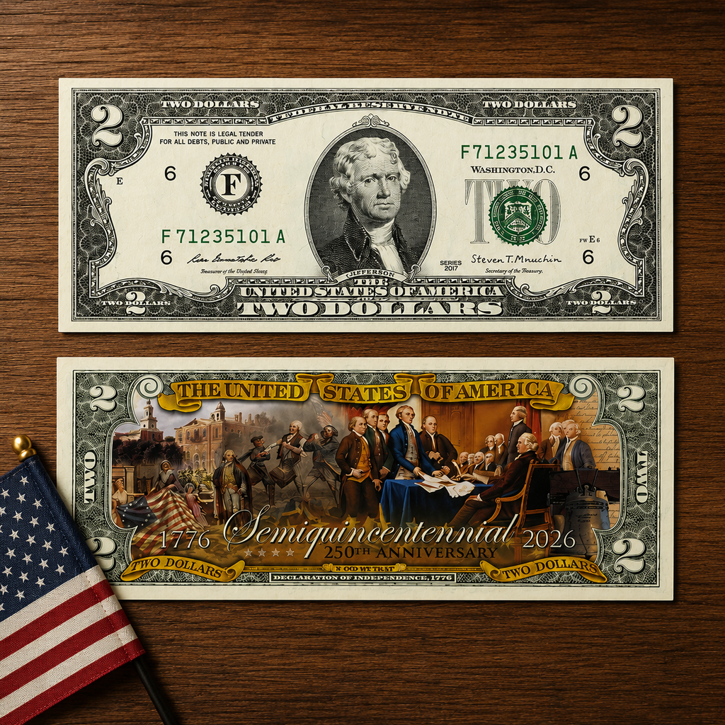 Pack of 20 – 2026 Semiquincentennial USA 250th Anniversary Commemorative Bills Funny 4th of July Gift CH07 911798