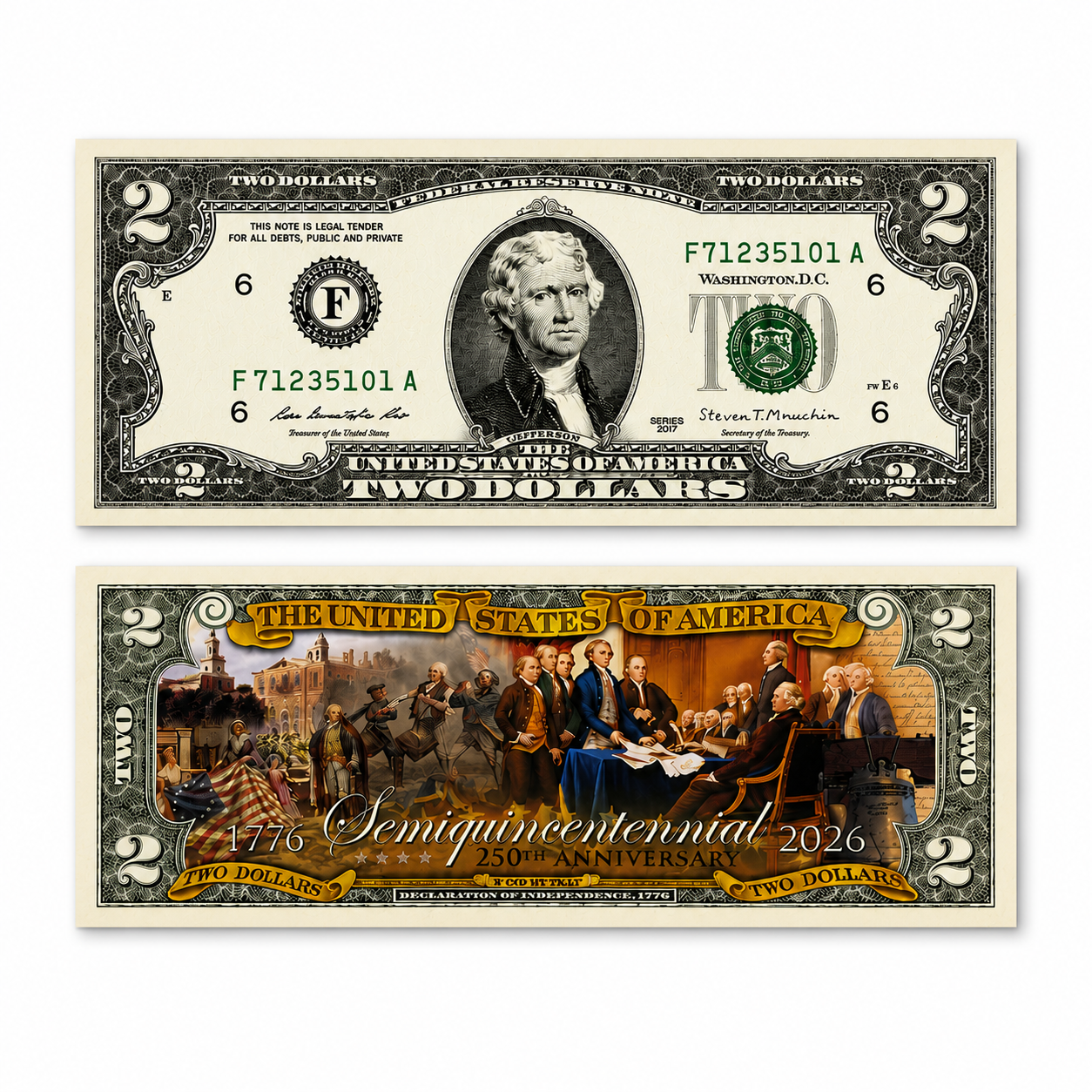 Pack of 20 – 2026 Semiquincentennial USA 250th Anniversary Commemorative Bills Funny 4th of July Gift CH07 911798
