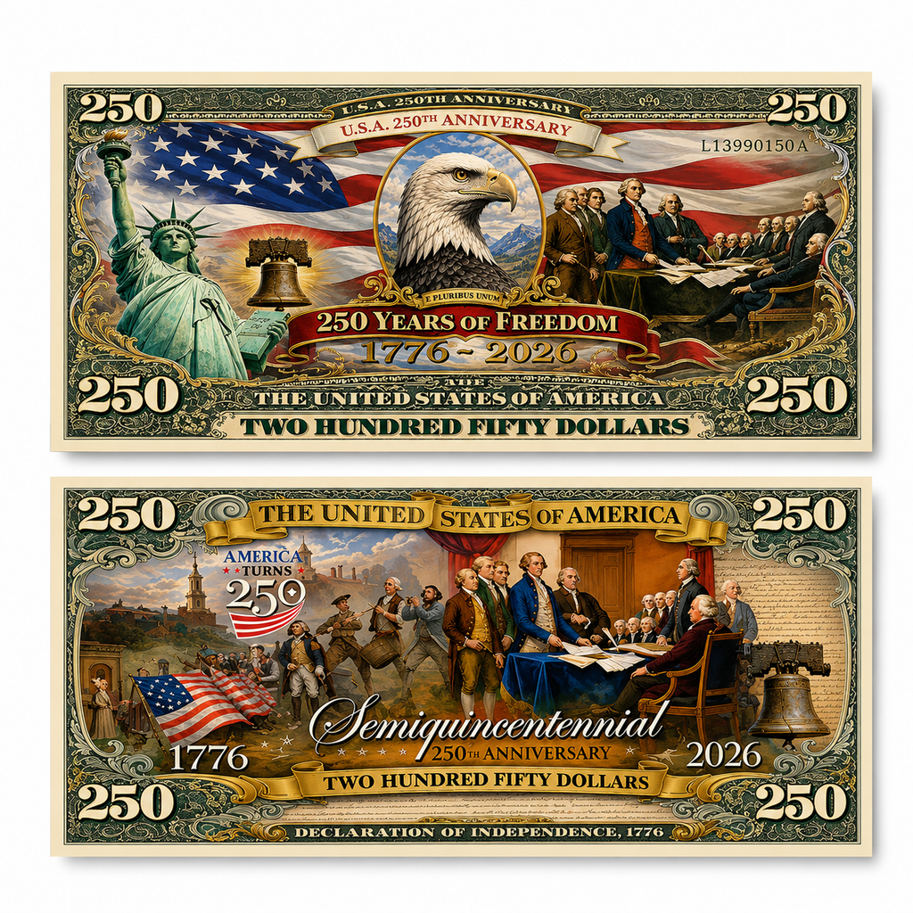 Pack of 20 – USA 250th Anniversary Commemorative Bills American Freedom Money Funny 4th of July Gift CH07 911826