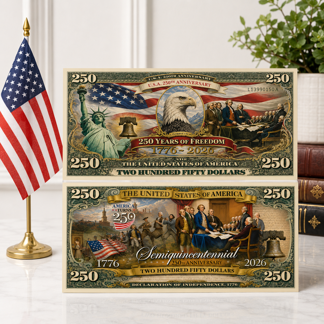 Pack of 20 – USA 250th Anniversary Commemorative Bills American Freedom Money Funny 4th of July Gift CH07 911826