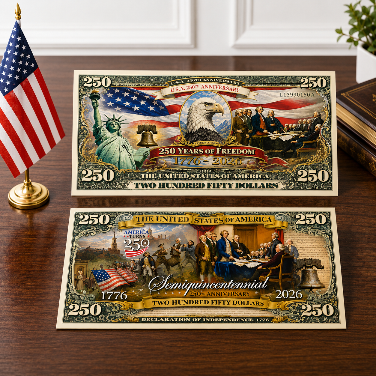 Pack of 20 – USA 250th Anniversary Commemorative Bills American Freedom Money Funny 4th of July Gift CH07 911826