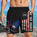 American Flag Eagle Patriotic 1776 Beach Short LM32 669227