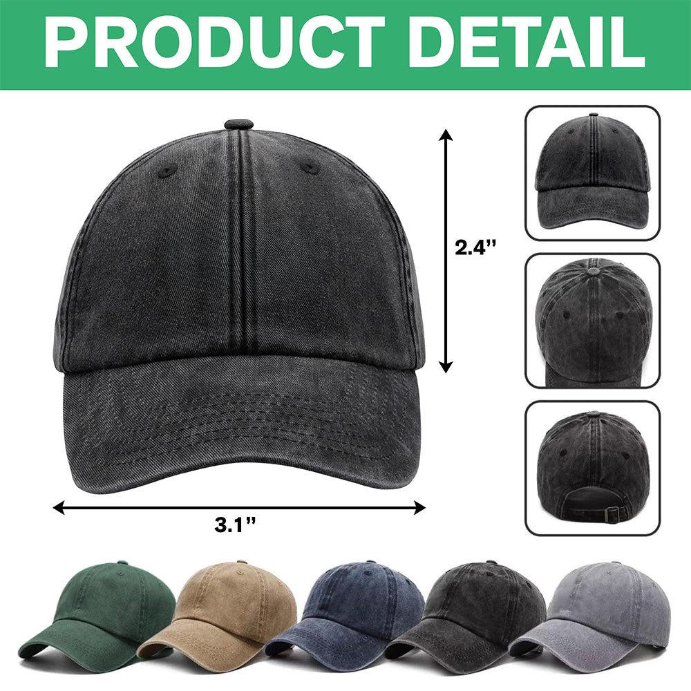 Personalized Vintage Photo Dad, Mom Washed Denim Baseball Cap HA75 921364
