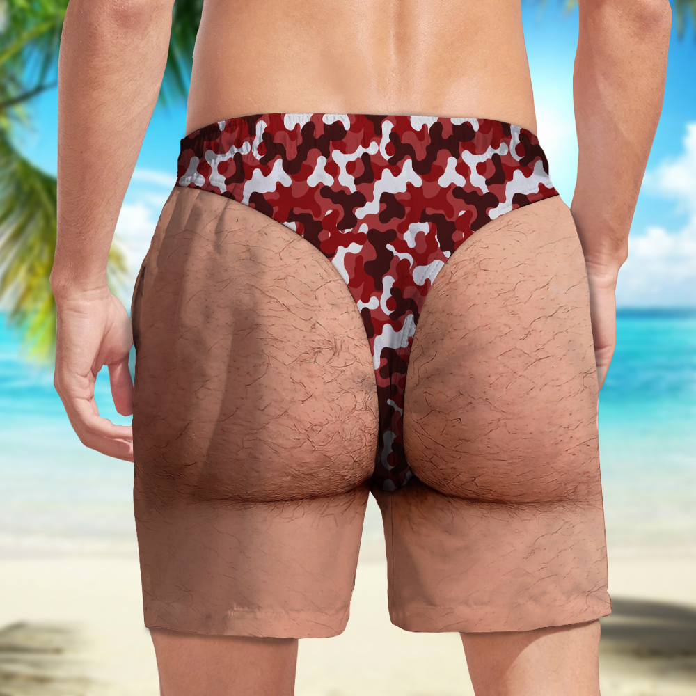 Custom Funny Camo Background Beach Short, Personalized Summer Vacation And Travel Gifts For Men HO82 903088