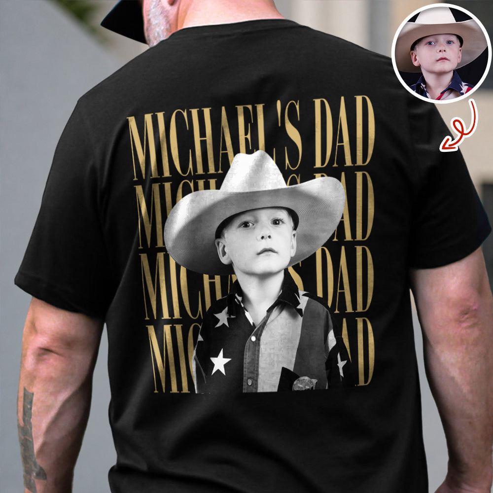 Personalized Vintage Photo Dad, Mom, Grandpa, Grandma Family Back Dark Shirt HA75 921522