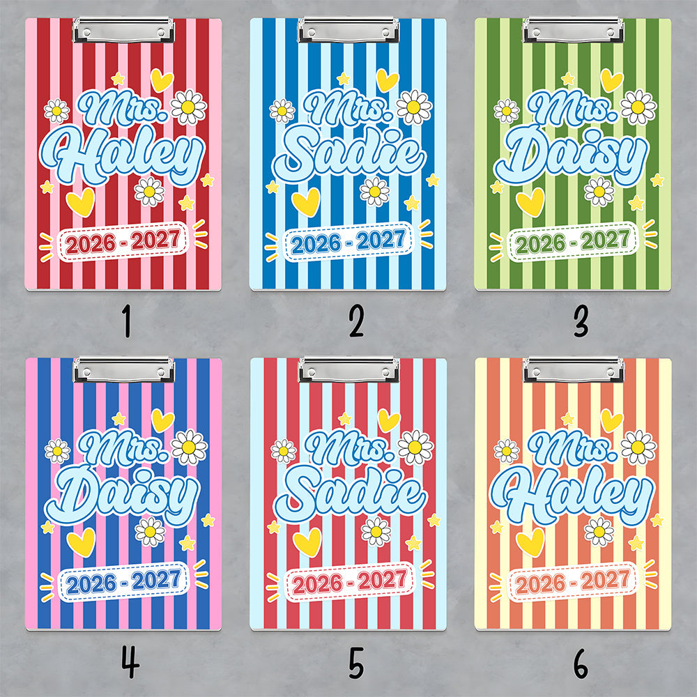 Custom Name Teacher Clipboard, Personalized Back to School Classroom Accessory LM32 669399
