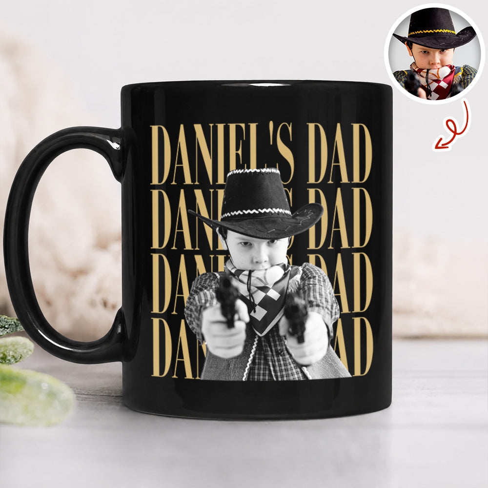 Personalized Vintage Photo Dad, Mom Black Mug - Family Gift HA75 921582