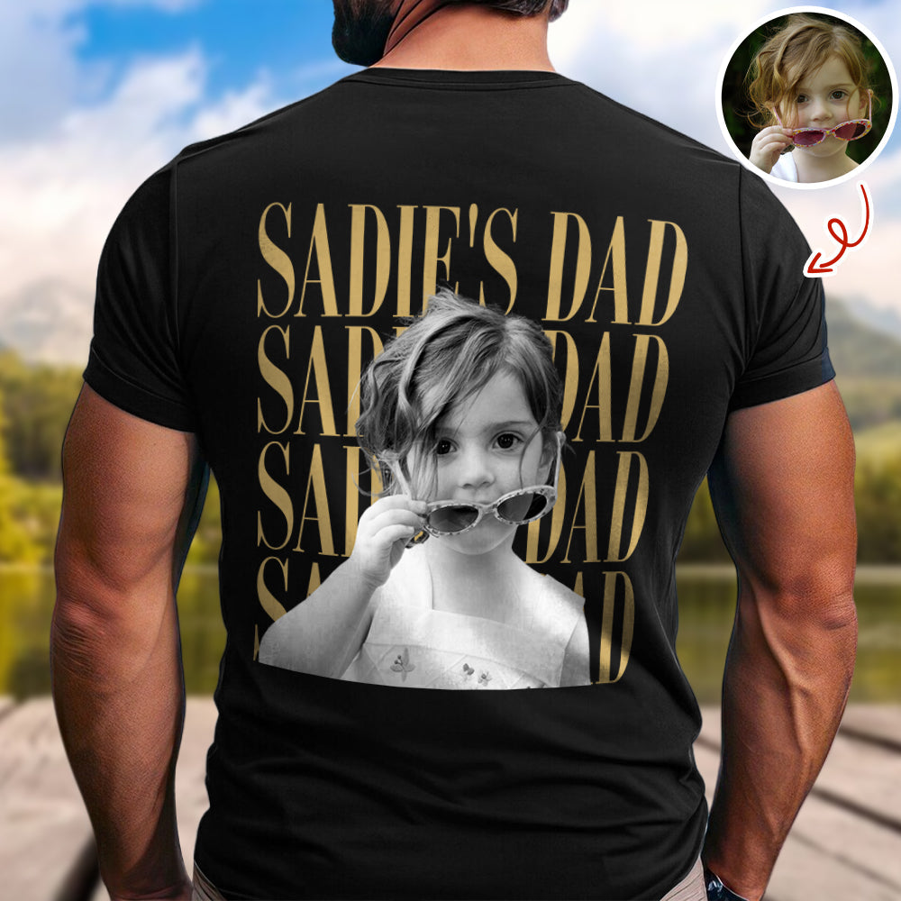 Personalized Vintage Photo Dad, Mom, Grandpa, Grandma Family Back Dark Shirt HA75 921522