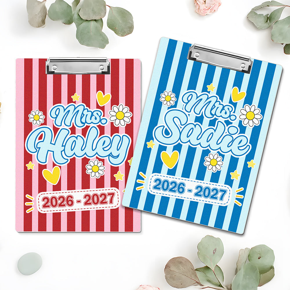 Custom Name Teacher Clipboard, Personalized Back to School Classroom Accessory LM32 669399