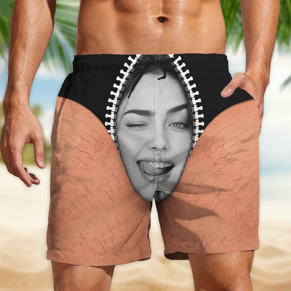 Upload Your Wife, Girlfriend Photo Funny Beach Short TH10 170479