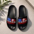 Custom Name Best Dog Dad Ever American Flag Slide Sandals HA75 921644