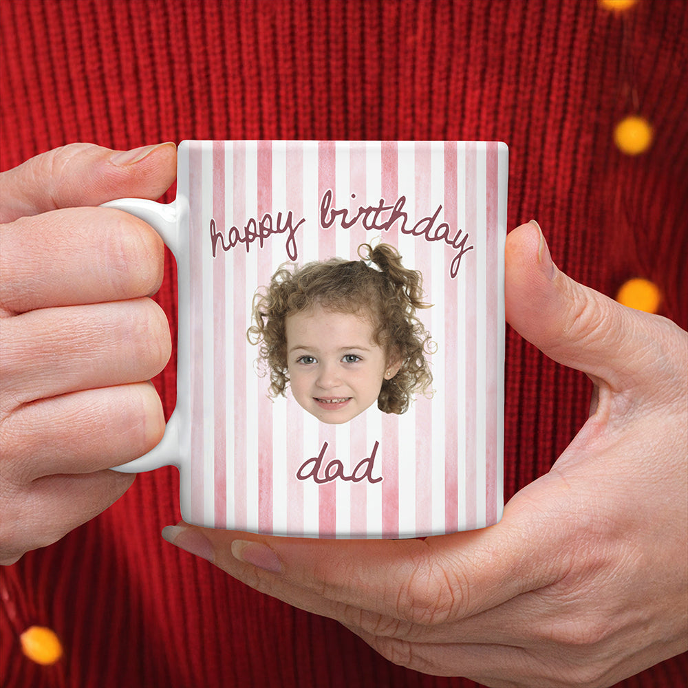 Custom Baby Face Happy Birthday Print Full Mug Gift For Dad, Mom HA75 921730