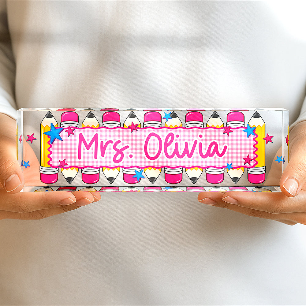 Personalized Teacher Acrylic Desk Name Plate Back to School Teacher Gift CH07 180026