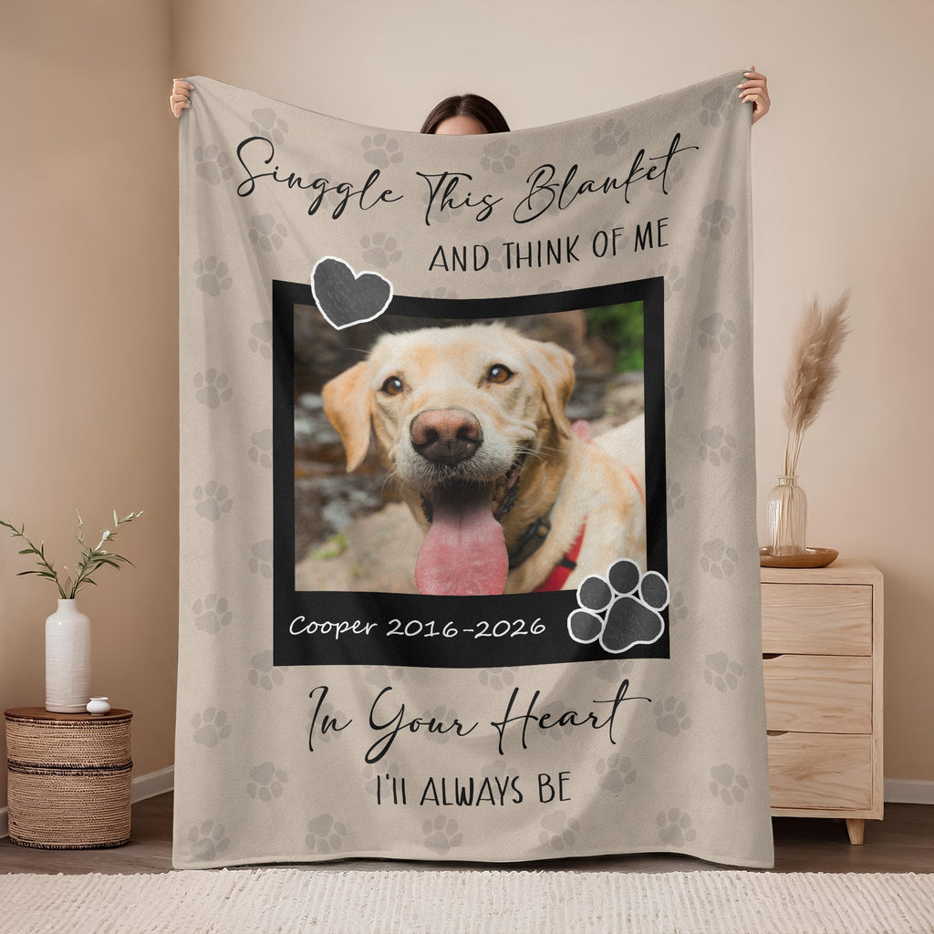 Personalized Dog Memorial Photo Blanket Gift, Pet Loss Keepsake Remembrance Gift For Dog Mom Dad Bereavement Gift HO82 903068