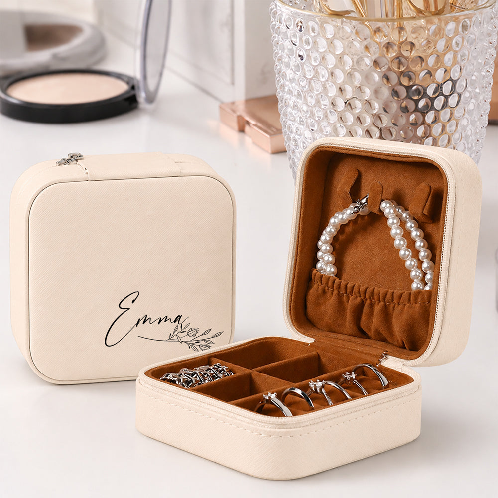 Custom Name Travel Jewelry Box, Gift For Mom, Gift For Bridal Party, Gift For Bridesmaid TH10 170497