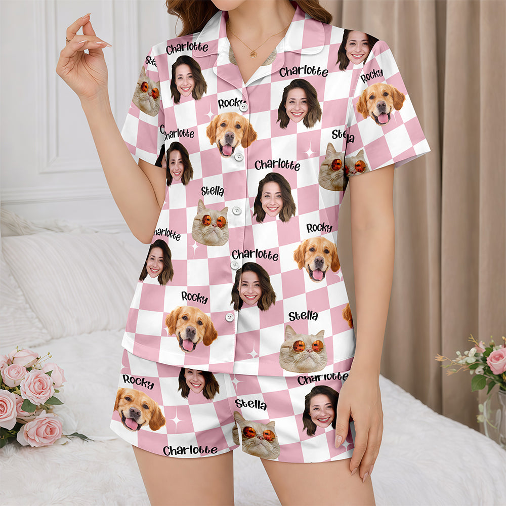 Personalized Pet & Family Photo Short Pajama Women's Sleepwear Gift HA75 921748