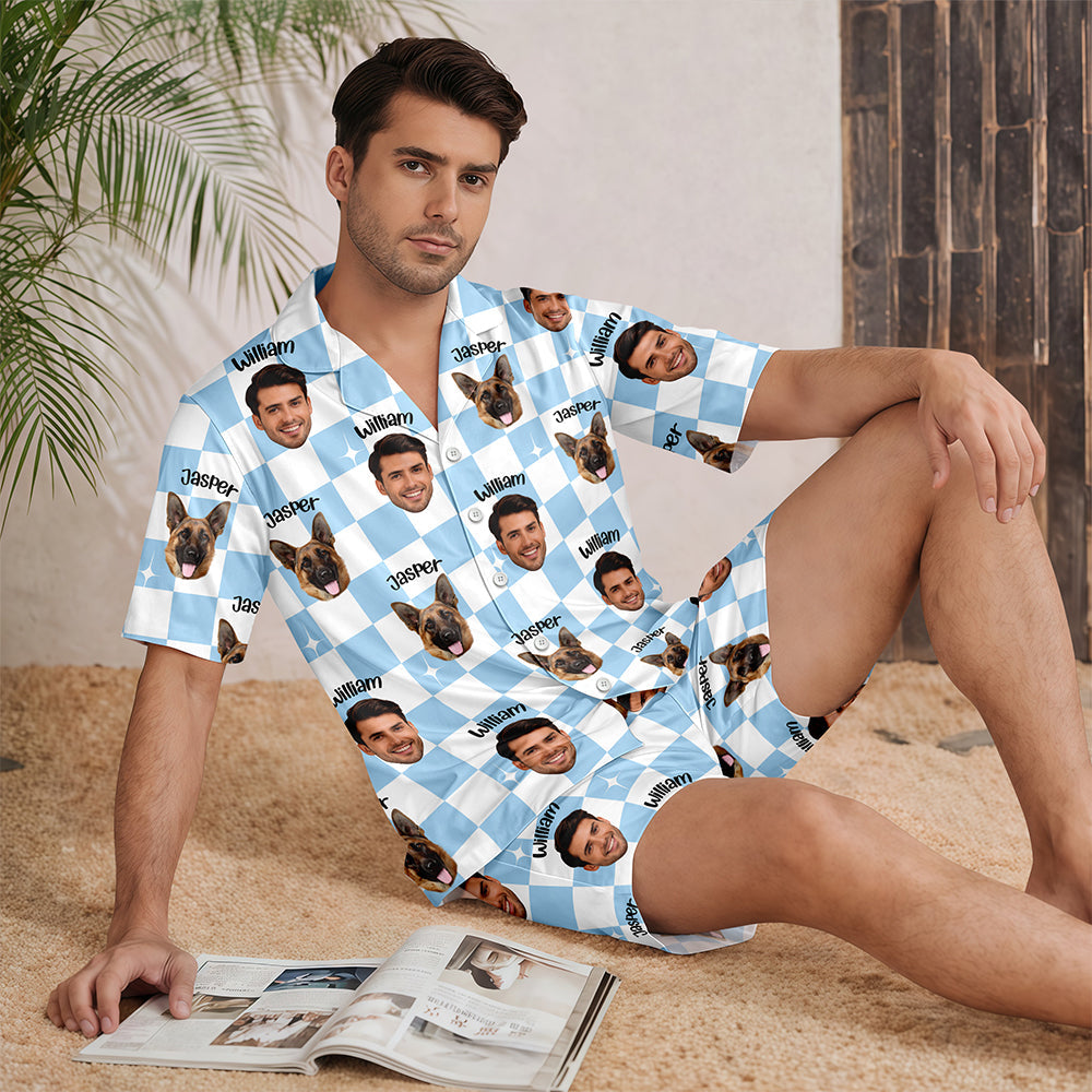 Personalized Pet & Family Photo Short Pajama Women's Sleepwear Gift HA75 921748