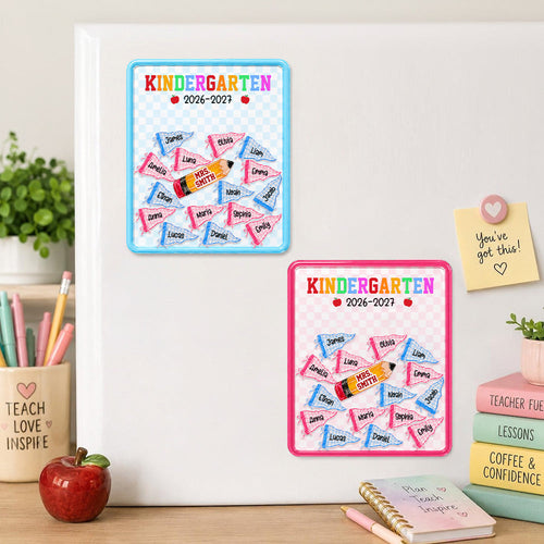 Custom Preschool Teacher Magnet, Personalized Classroom Keepsake with Student Names, Back to School Gift TH10 170419