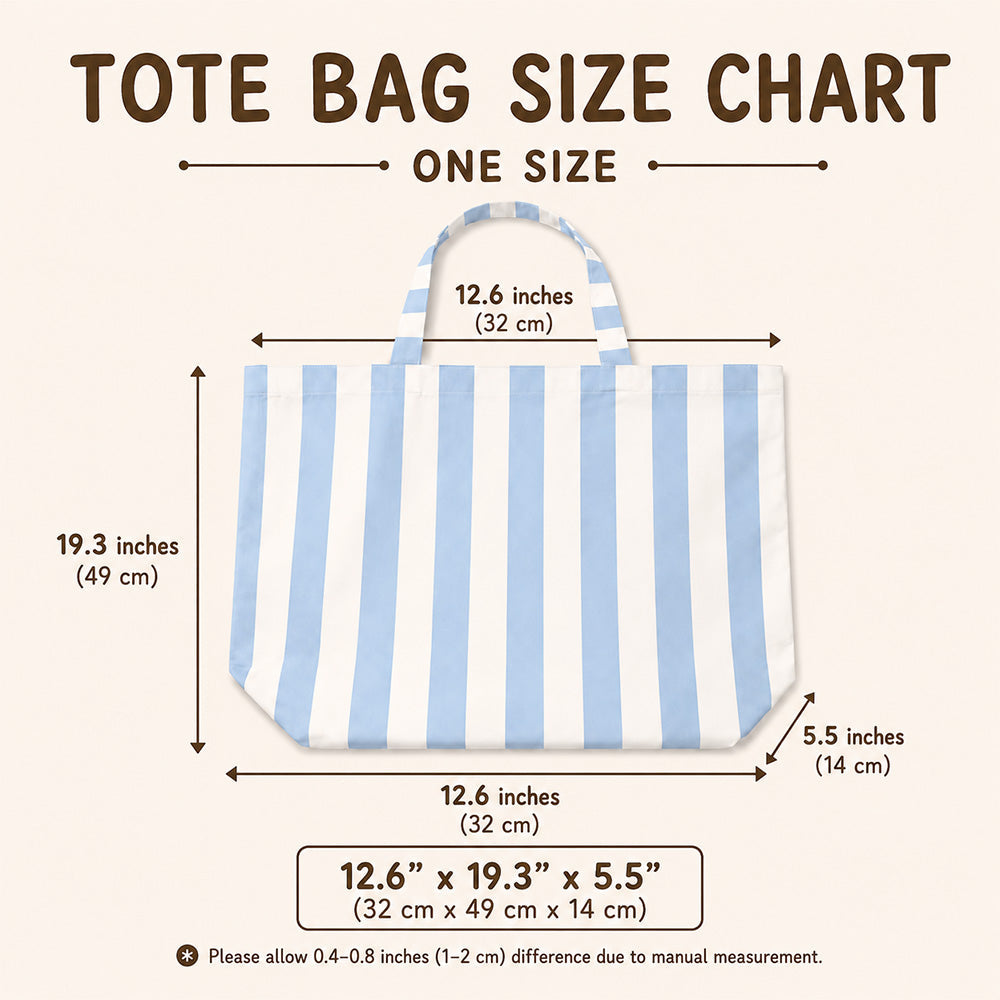 Personalized Teacher Name Embroidered Striped Tote Bag Back To School Gift CH07 911810
