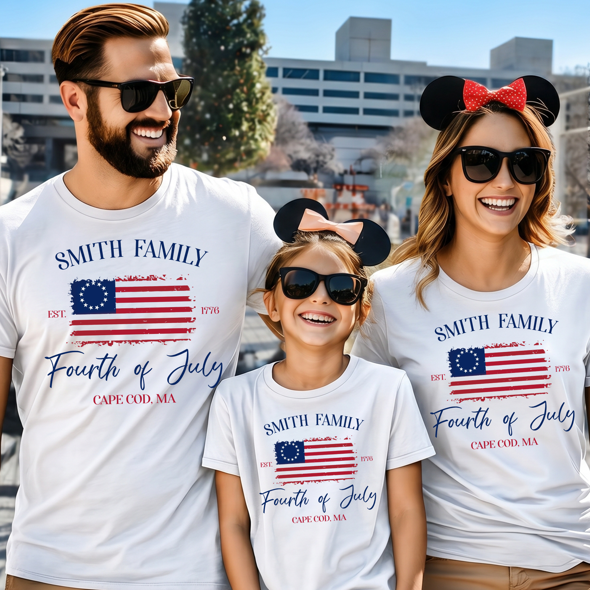 Custom Family Name 4th of July American Flag Matching Shirt LM32 669049