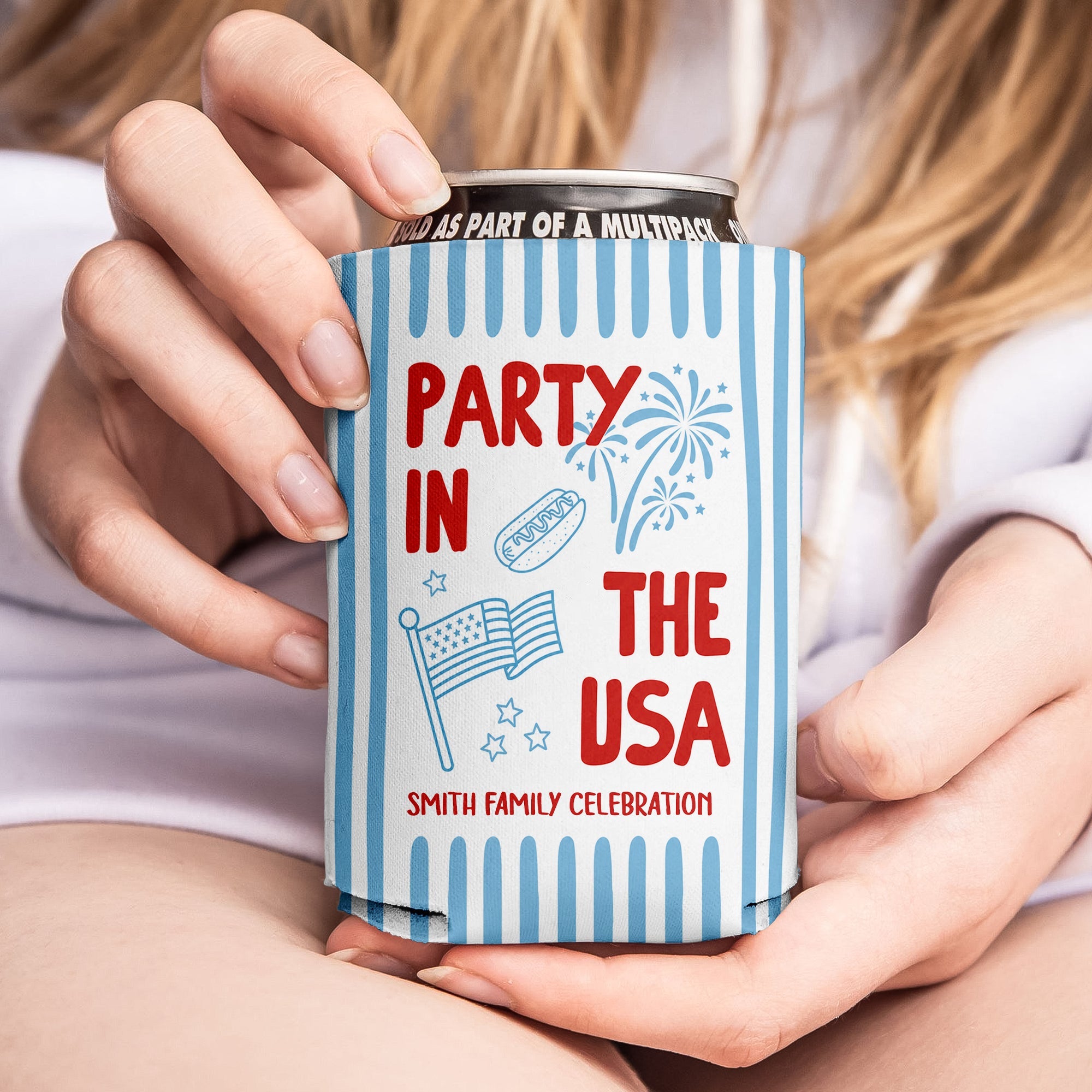 Custom Family Name Party In The USA Can Cooler HO82 902910