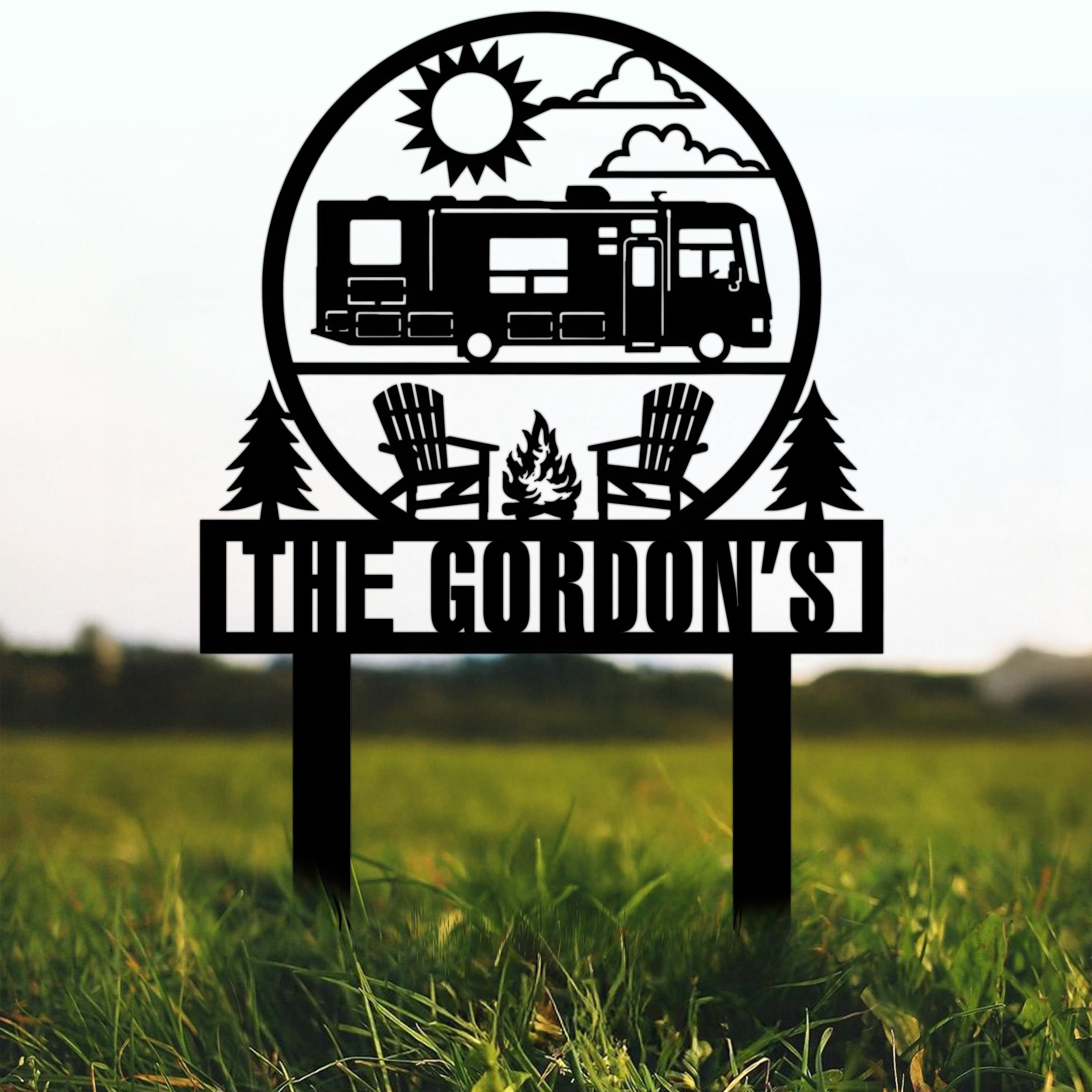 Personalized RV Campfire Garden Stake - Gift For Camping Lovers HO82 902964