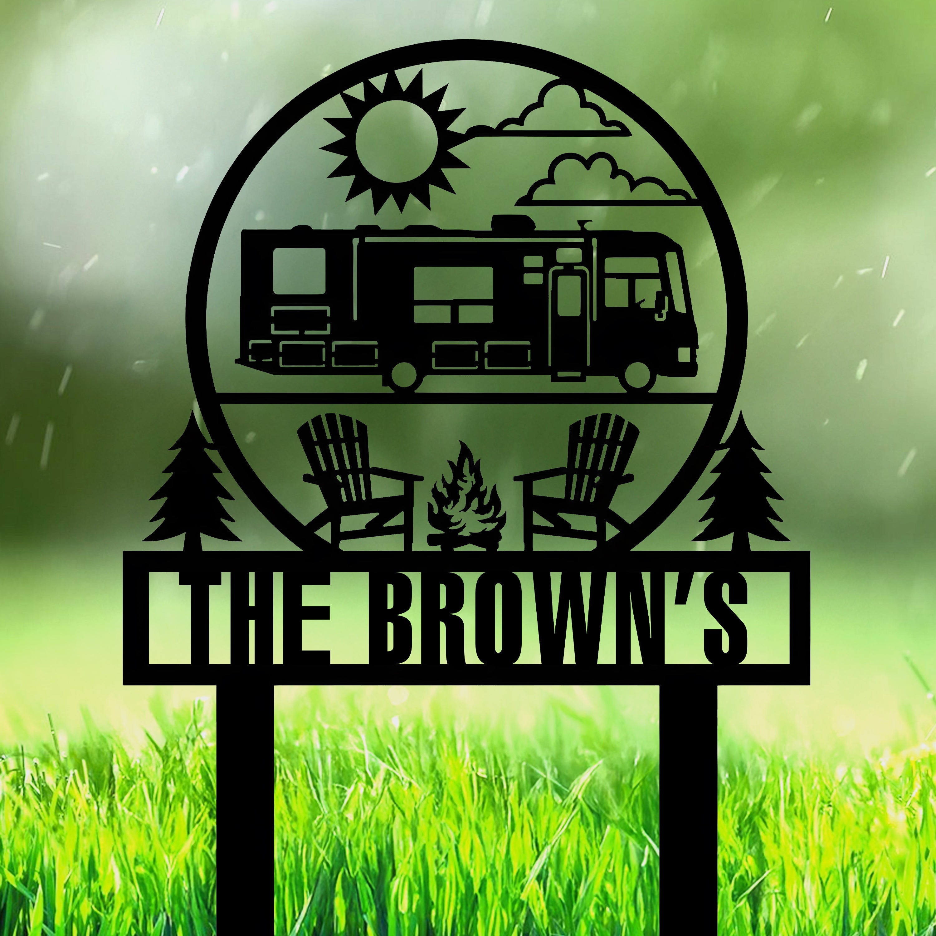 Personalized RV Campfire Garden Stake - Gift For Camping Lovers HO82 902964