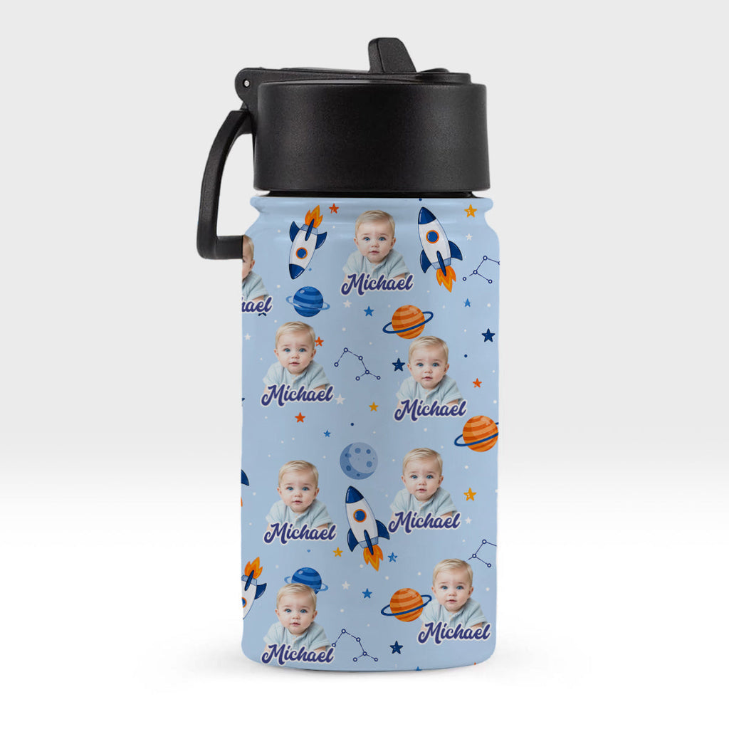Custom Photo Cute Pattern Kids Water Bottle - Personalized Back To School Gift HO82 902850
