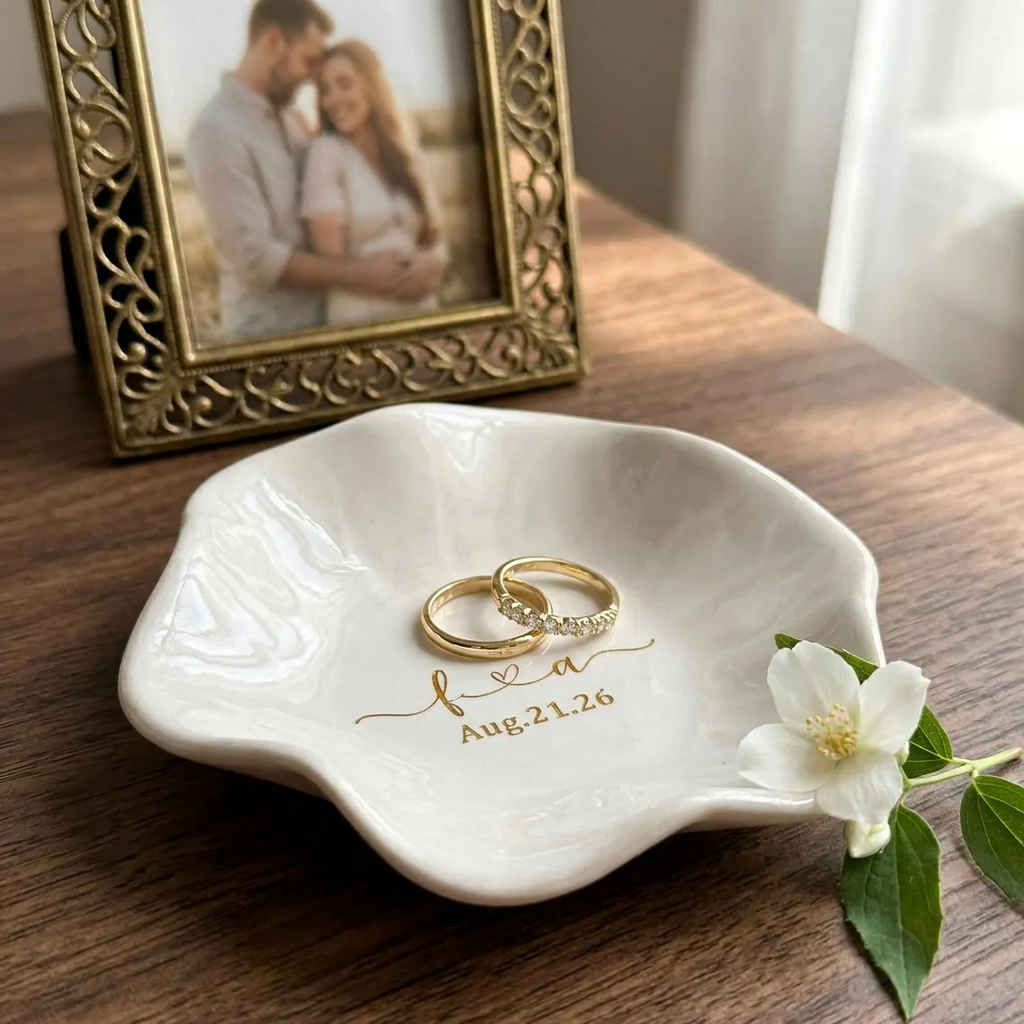 Custom Ceramic Engaged Ring Tray For Mr and Mrs TH10 170355