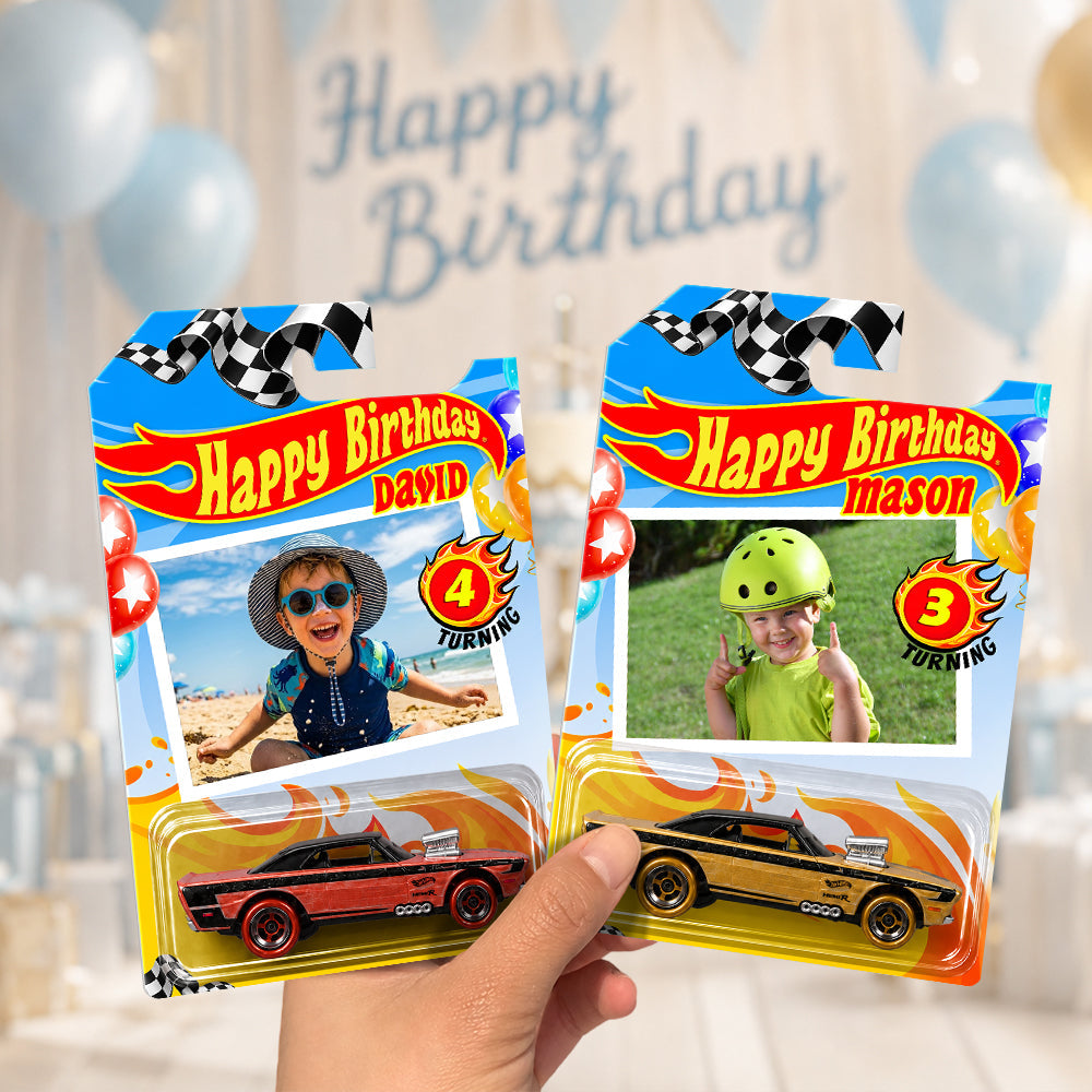 Custom Photo Happy Birthday Wheels Toy Car - Personalized Birthday Gift HA75 921536