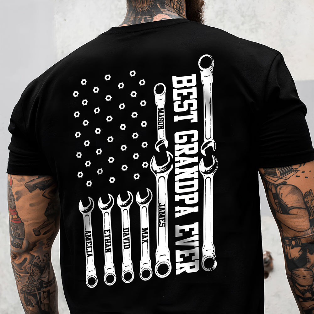 Custom Name That's What I Do Mechanic Dad Front & Back Dark Shirt - Personalized Gift For Dad, Grandpa HA75 921498